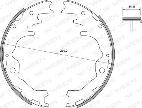 Ween 152-2377 - Комплект гальм, барабанний механізм autozip.com.ua