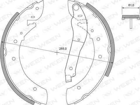 Ween 152-2294 - Комплект гальм, барабанний механізм autozip.com.ua