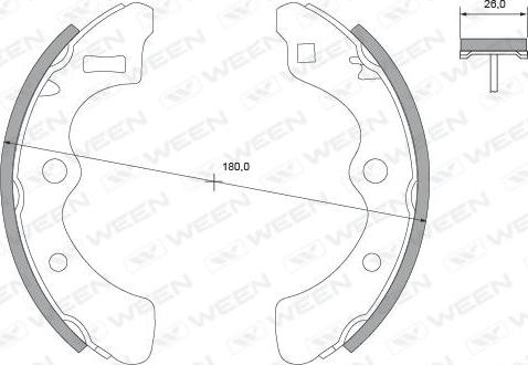 Ween 152-2249 - Комплект гальм, барабанний механізм autozip.com.ua