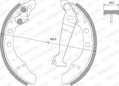 Ween 152-2252 - Комплект гальм, барабанний механізм autozip.com.ua