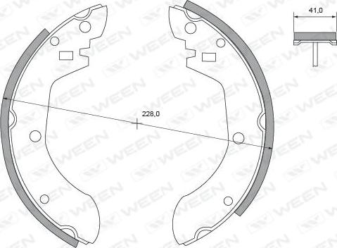 Ween 152-2257 - Комплект гальм, барабанний механізм autozip.com.ua