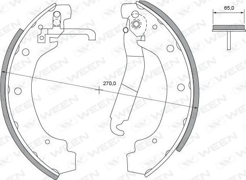 Ween 152-2266 - Комплект гальм, барабанний механізм autozip.com.ua