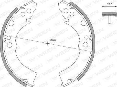 Ween 152-2268 - Комплект гальм, барабанний механізм autozip.com.ua