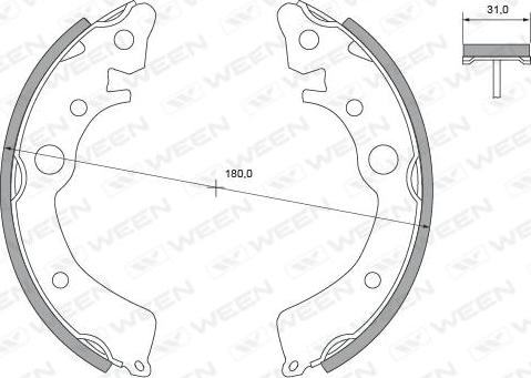 Ween 152-2205 - Комплект гальм, барабанний механізм autozip.com.ua