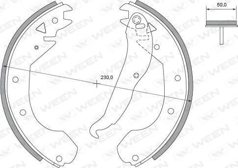 Ween 152-2206 - Комплект гальм, барабанний механізм autozip.com.ua