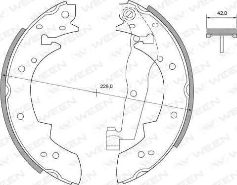 Ween 152-2200 - Комплект гальм, барабанний механізм autozip.com.ua