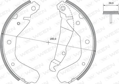 Ween 152-2208 - Комплект гальм, барабанний механізм autozip.com.ua