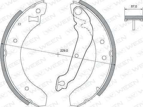 Ween 152-2202 - Комплект гальм, барабанний механізм autozip.com.ua