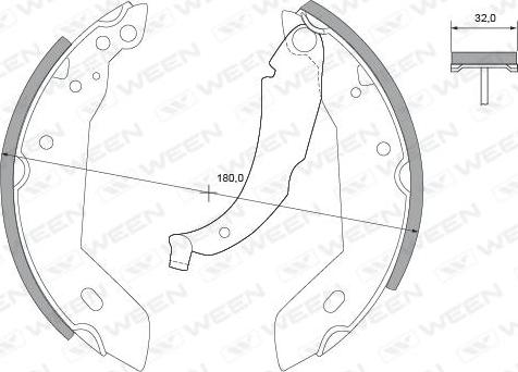 Ween 152-2219 - Комплект гальм, барабанний механізм autozip.com.ua