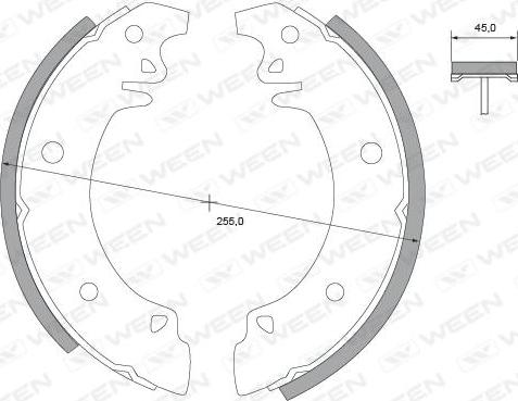 Ween 152-2211 - Комплект гальм, барабанний механізм autozip.com.ua
