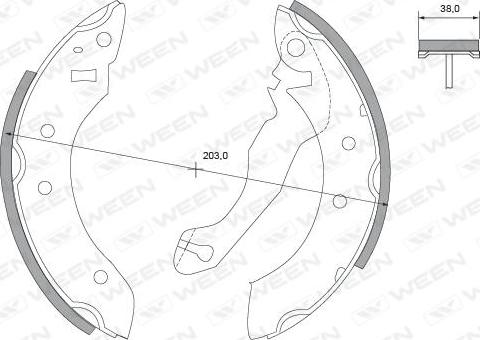 Ween 152-2218 - Комплект гальм, барабанний механізм autozip.com.ua