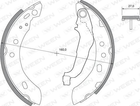 Ween 152-2289 - Комплект гальм, барабанний механізм autozip.com.ua