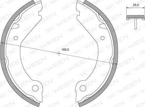 Ween 152-2286 - Комплект гальм, ручник, парковка autozip.com.ua