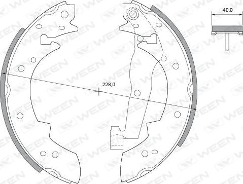 Ween 152-2226 - Комплект гальм, барабанний механізм autozip.com.ua