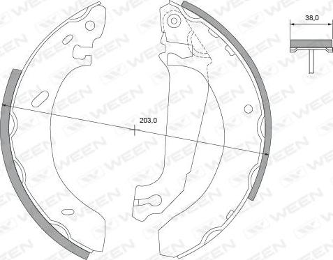 Ween 152-2228 - Комплект гальм, барабанний механізм autozip.com.ua