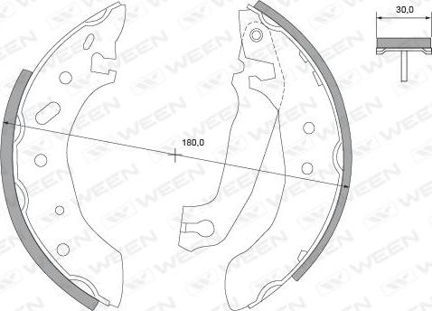 Ween 152-2227 - Комплект гальм, барабанний механізм autozip.com.ua