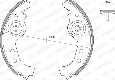 Ween 152-2271 - Комплект гальм, барабанний механізм autozip.com.ua