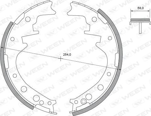 Ween 152-2273 - Комплект гальм, барабанний механізм autozip.com.ua