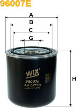 WIX Filters 96007E - Патрон осушувача повітря, пневматична система autozip.com.ua