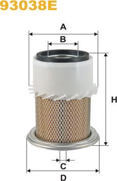 WIX Filters 93038E - Повітряний фільтр autozip.com.ua