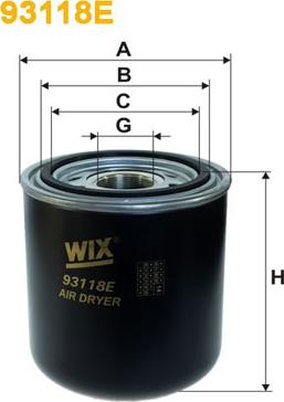 WIX Filters 93118E - Патрон осушувача повітря, пневматична система autozip.com.ua