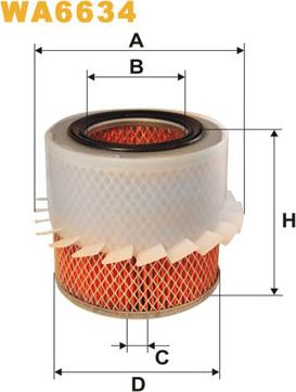 WIX Filters WA6634 - Повітряний фільтр autozip.com.ua