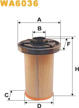 WIX Filters WA6036 - Повітряний фільтр autozip.com.ua