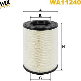 WIX Filters WA11240 - Повітряний фільтр autozip.com.ua