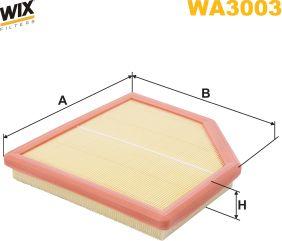 WIX Filters WA3003 - Повітряний фільтр autozip.com.ua
