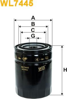 WIX Filters WL7445 - Масляний фільтр autozip.com.ua