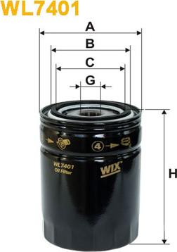 WIX Filters WL7401 - Фільтр масляний двигуна WL7401-OP592-5 вир-во WIX-FILTERS UA autozip.com.ua