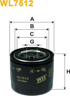 WIX Filters WL7512 - Фильтр масляный двигателя Hyundai. Kia пр-во WIX-Filtron autozip.com.ua