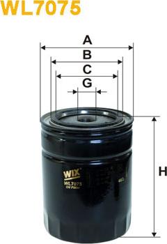 WIX Filters WL7075 - Фильтр масляный двигателя OPEL ASCONA OP531-WL7075 пр-во WIX-Filtron UA autozip.com.ua