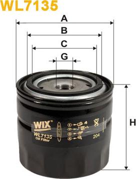 WIX Filters WL7135 - Масляний фільтр autozip.com.ua