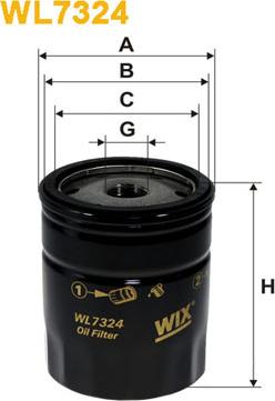 WIX Filters WL7324 - Масляний фільтр autozip.com.ua