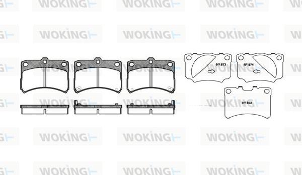 Woking P6233.02 - Гальмівні колодки, дискові гальма autozip.com.ua