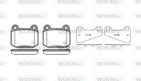 Woking P1143.52 - Гальмівні колодки, дискові гальма autozip.com.ua