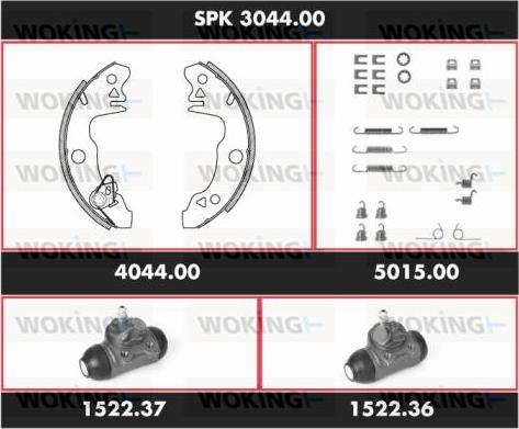 Woking SPK 3044.00 - Комплект гальм, барабанний механізм autozip.com.ua