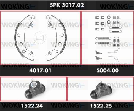 Woking SPK 3017.02 - Комплект гальм, барабанний механізм autozip.com.ua