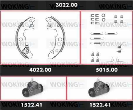 Woking SPK 3022.00 - Комплект гальм, барабанний механізм autozip.com.ua