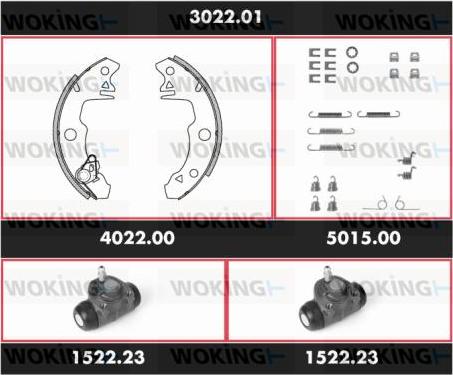 Woking SPK 3022.01 - Комплект гальм, барабанний механізм autozip.com.ua