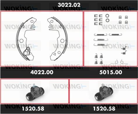 Woking SPK302202 - Комплект гальм, барабанний механізм autozip.com.ua