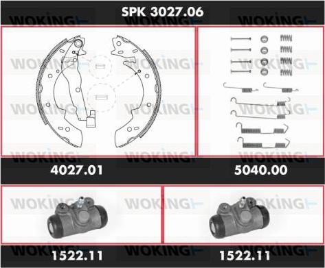 Woking SPK 3027.06 - Комплект гальм, барабанний механізм autozip.com.ua