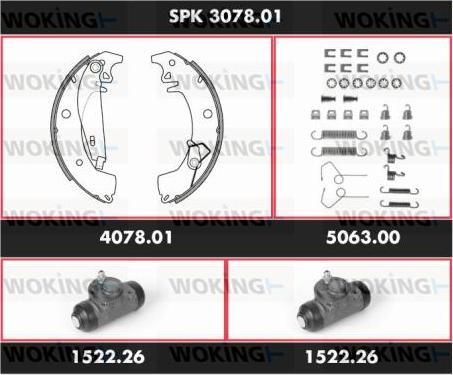 Woking SPK 3078.01 - Комплект гальм, барабанний механізм autozip.com.ua
