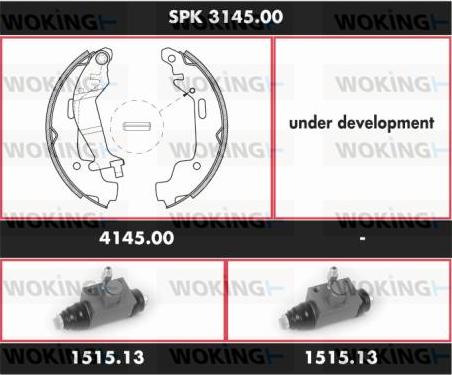 Woking SPK 3145.00 - Комплект гальм, барабанний механізм autozip.com.ua