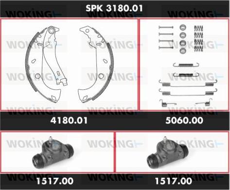 Woking SPK 3180.01 - Комплект гальм, барабанний механізм autozip.com.ua