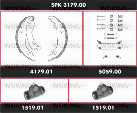 Woking SPK 3179.00 - Комплект гальм, барабанний механізм autozip.com.ua