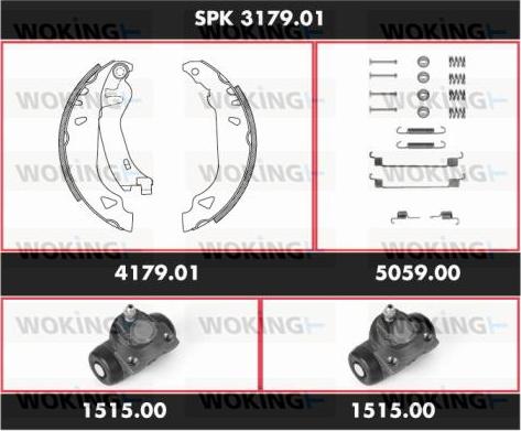 Woking SPK 3179.01 - Комплект гальм, барабанний механізм autozip.com.ua