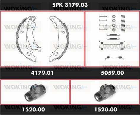 Woking SPK 3179.03 - Комплект гальм, барабанний механізм autozip.com.ua