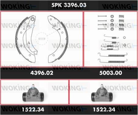 Woking SPK 3396.03 - Комплект гальм, барабанний механізм autozip.com.ua